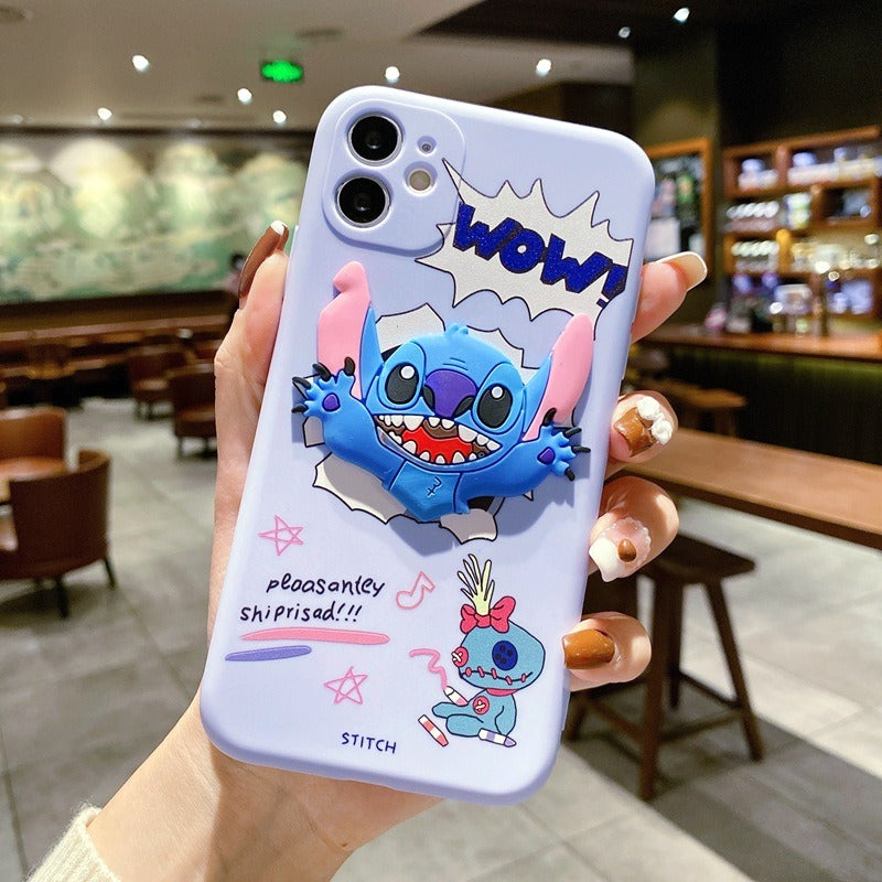 Suitable for iphone 13 painted cartoon mobile phone case Apple 14 promax Stitch is cute