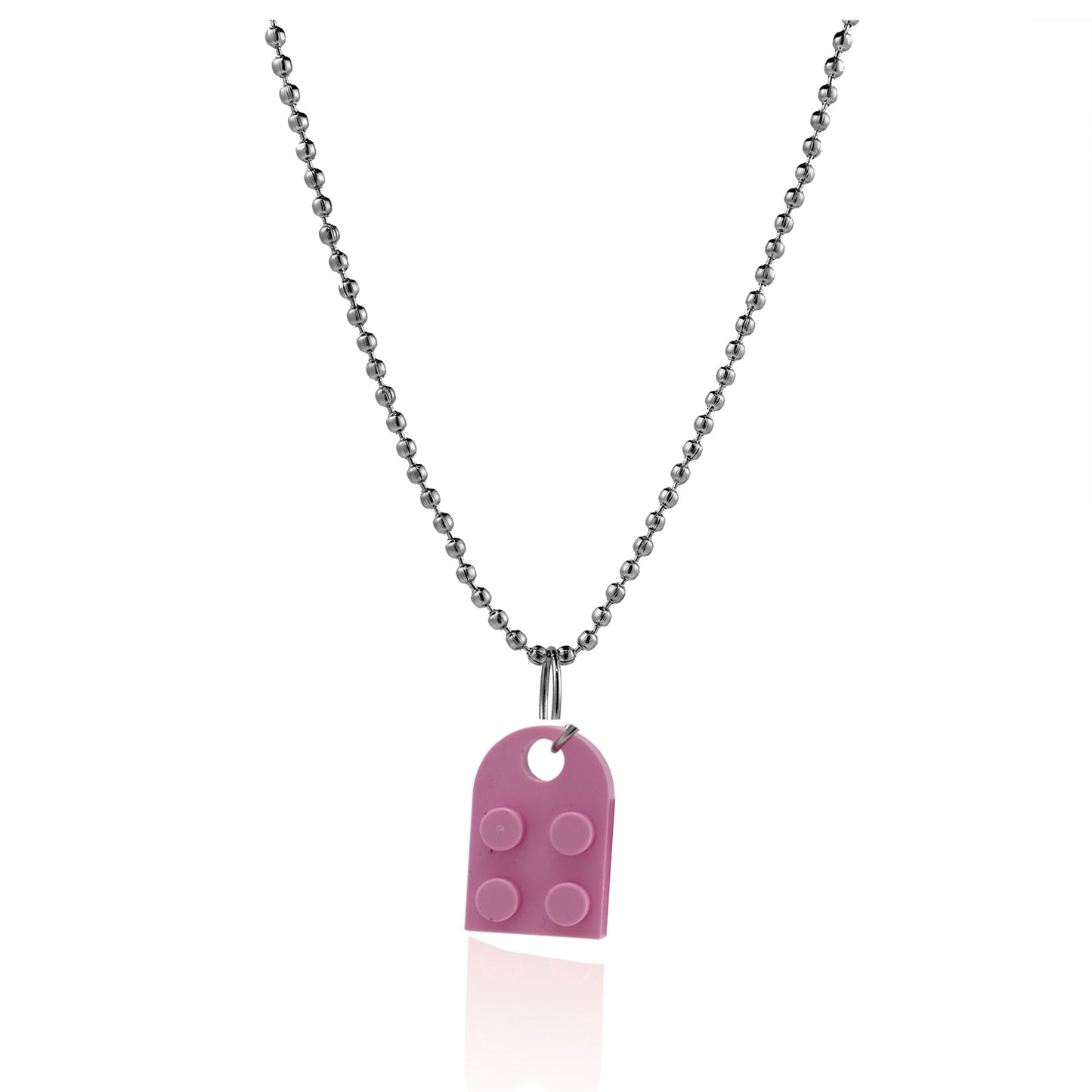 Couples Brick Heart Pendant Shaped Necklace for Friendship 2 Two Piece Jewelry Made with  Lego Elements Valentine's Day Gift