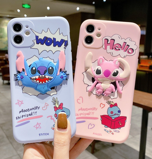 Suitable for iphone 13 painted cartoon mobile phone case Apple 14 promax Stitch is cute