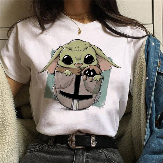 Baby Yoda Mandalorian T Shirt Men/women Harajuku Star Wars T-shirt moive graphic tees men unisex Tshirt Male 80s Top