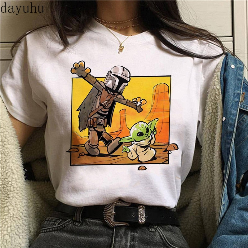 Baby Yoda Mandalorian T Shirt Men/women Harajuku Star Wars T-shirt moive graphic tees men unisex Tshirt Male 80s Top