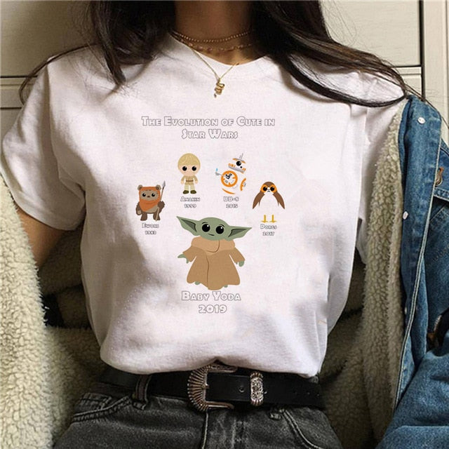 Baby Yoda Mandalorian T Shirt Men/women Harajuku Star Wars T-shirt moive graphic tees men unisex Tshirt Male 80s Top