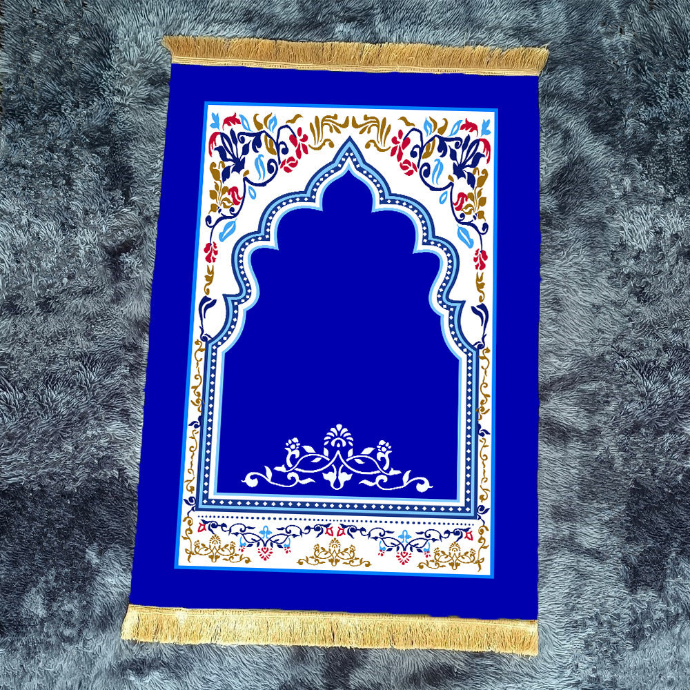 Muslim stain-resistant prayer mat portable blessing festival carpet solid color ethnic style anti-slip mat