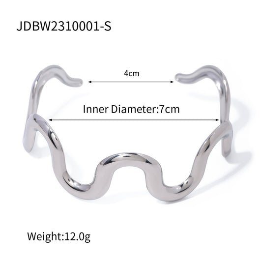 European and American minimalist irregular titanium steel bracelet for women