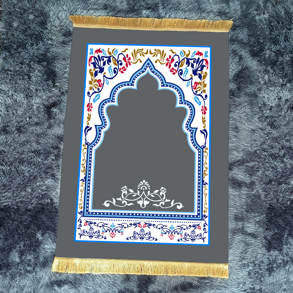 Muslim stain-resistant prayer mat portable blessing festival carpet solid color ethnic style anti-slip mat