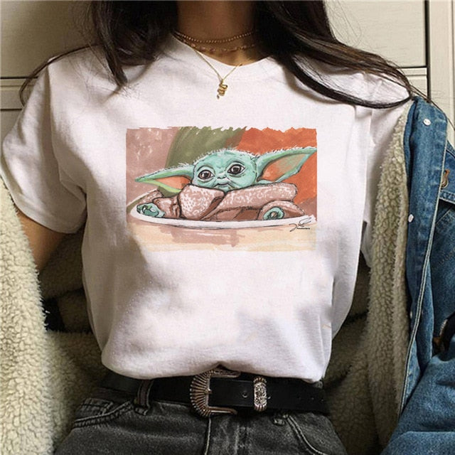 Baby Yoda Mandalorian T Shirt Men/women Harajuku Star Wars T-shirt moive graphic tees men unisex Tshirt Male 80s Top