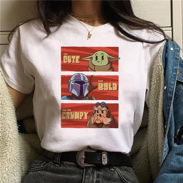 Baby Yoda Mandalorian T Shirt Men/women Harajuku Star Wars T-shirt moive graphic tees men unisex Tshirt Male 80s Top