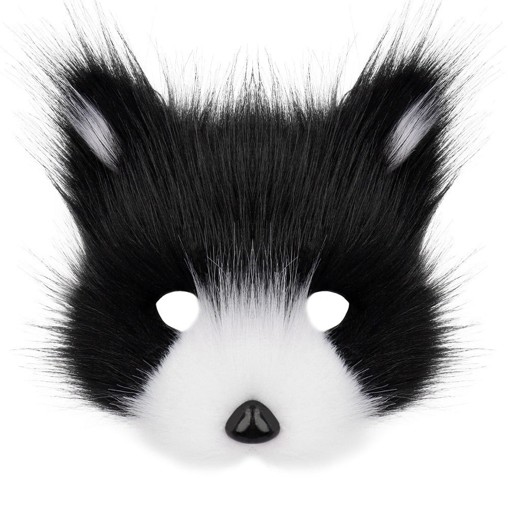 Halloween suit simulation fox mask gloves plush fox tail handmade animal tail cos prop accessories