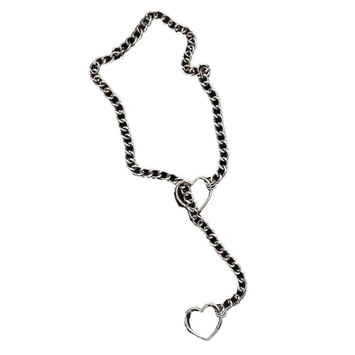 Retro punk metal chain necklace trendy hip-hop personality minimalist peach heart necklace
