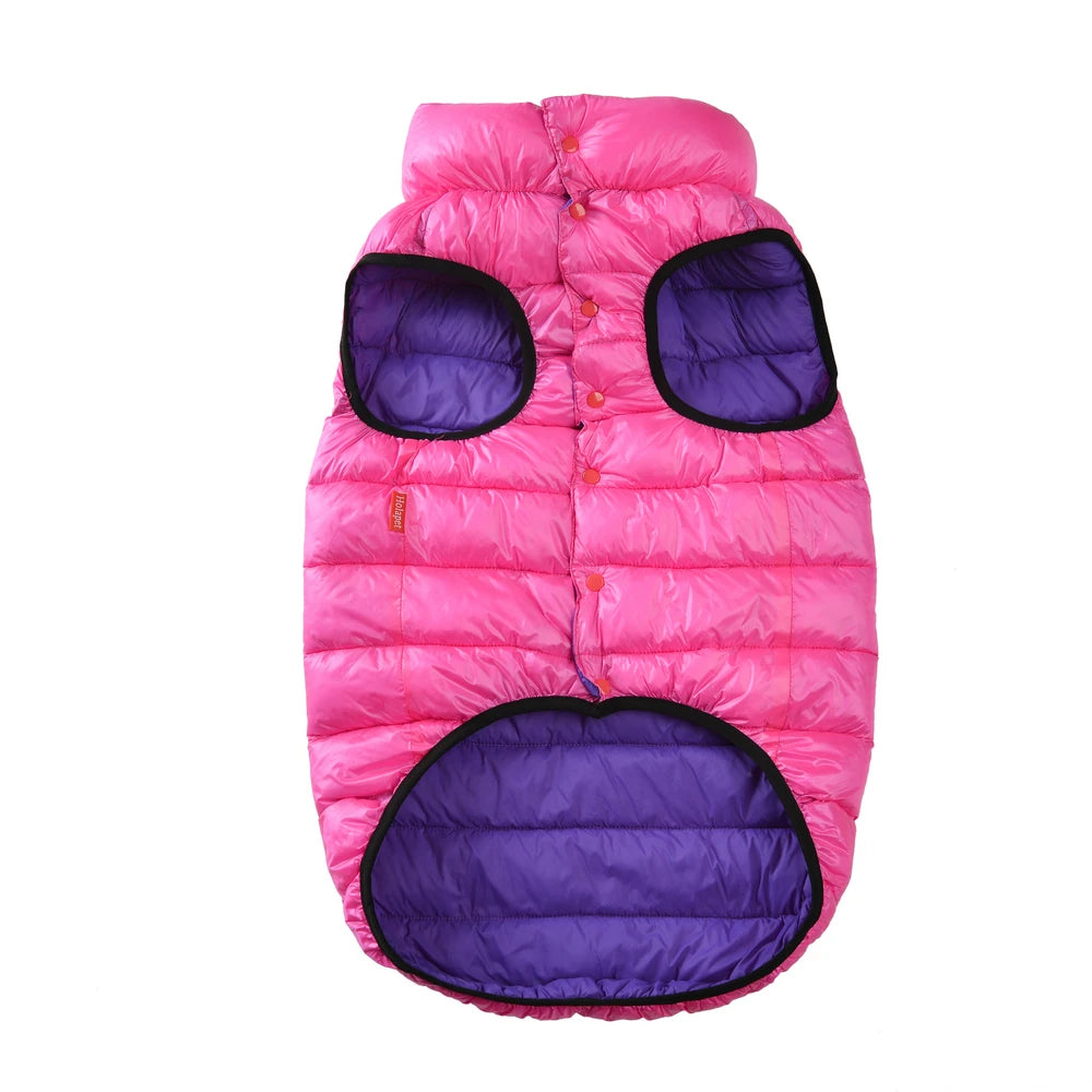 Reversible Pet Down Jacket Waterproof Light Weight Coat For Small Large Dogs Warm Thick Golden Retriever Labrador Outfit Clothes