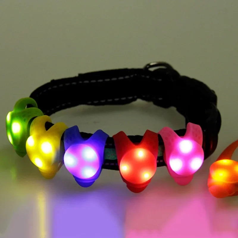 LED Light Silicone Luminous Puppy Cat Dog Pendant for Collar Drawstring Anti-lost Walking Pet Accessories Supplies Dog Bow Tie