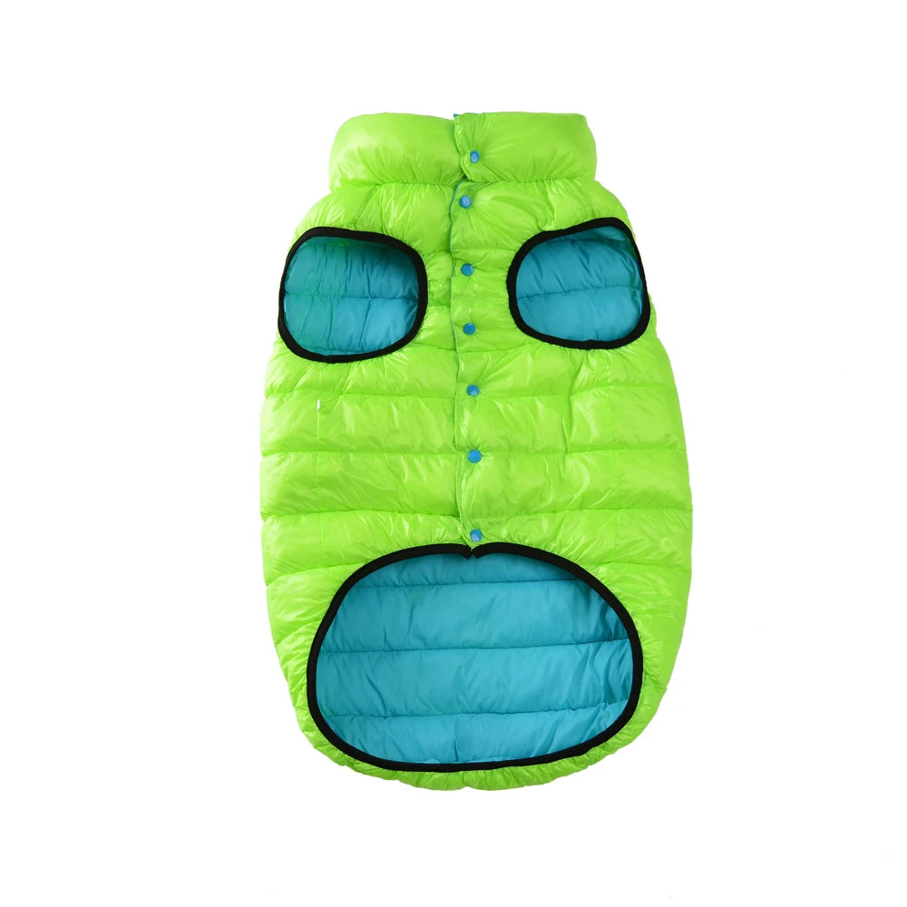 Reversible Pet Down Jacket Waterproof Light Weight Coat For Small Large Dogs Warm Thick Golden Retriever Labrador Outfit Clothes