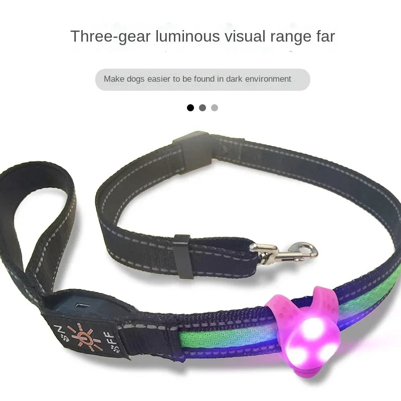 LED Light Silicone Luminous Puppy Cat Dog Pendant for Collar Drawstring Anti-lost Walking Pet Accessories Supplies Dog Bow Tie